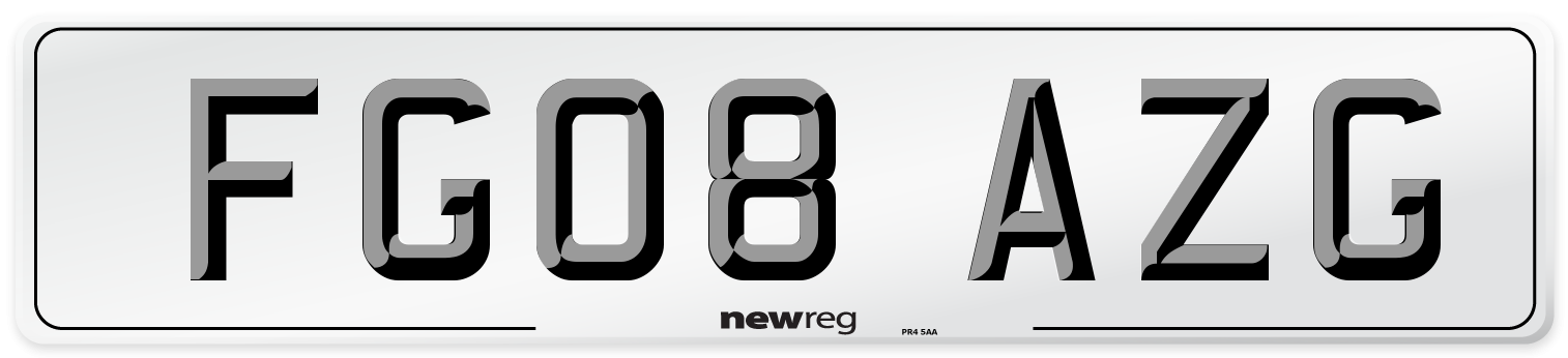 FG08 AZG Number Plate from New Reg
